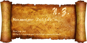 Neumeyer Zoltán névjegykártya